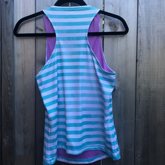 Nike blue and white striped sleeveless tennis top - Picture 2 of 5